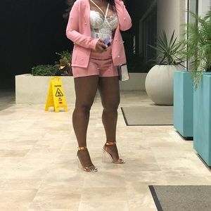 Pink Pearl Set -Blazer & Shorts